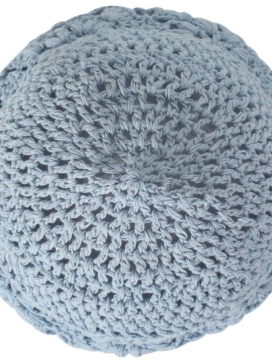 Women\'s Cotton Crochet Slouchy Beanie Hat Knit Summer Skull Cap Solid Blue main image 7